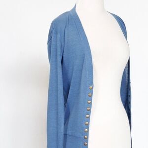 Denim blue button cardigan